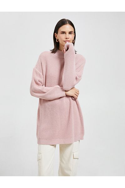 Koton Oversize Half Turtleneck Sweater Acrylic Cashmere Textured