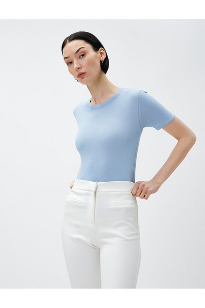 Koton Short Sleeve Knitwear Sweater Crew Neck