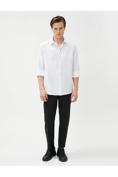 Koton Basic Shirt Classic mandzsetta gallér hosszú ujjú gombos, nem vasalható