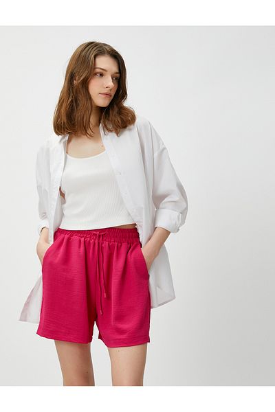 Koton Elastic Waist Standard Fuchsia Women's Shorts 3sak40022pw