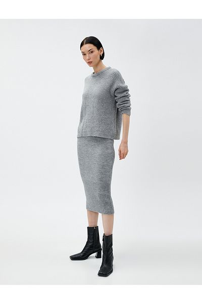 Koton Kötöttáru Midi hosszúságú ceruzaszoknya Slim Fit