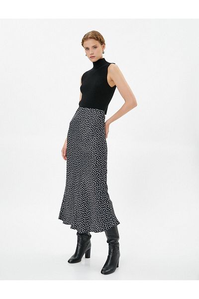 Koton Fustă a - Line midi din satin cu buline