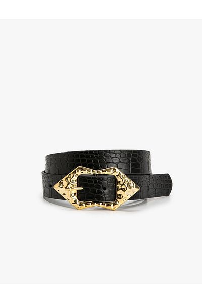 Koton Faux Leather Belt - Metal Buckle Detail