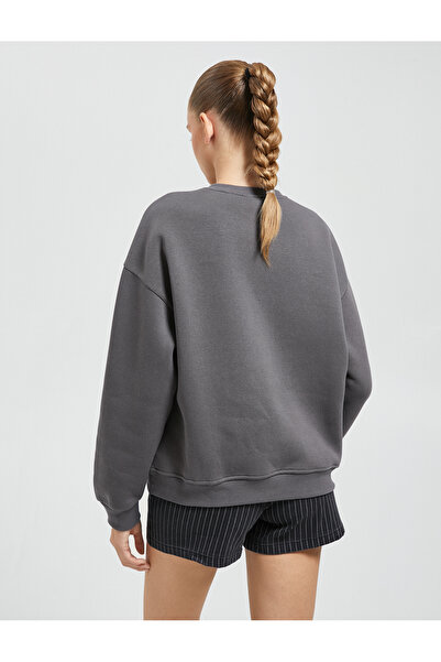 Koton Hanorac Imprimat Crew Gât Relax Fit mânecă lungă Ribbed