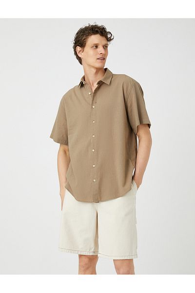Koton Summer Shirt Short Sleeve Classic Collar Buttoned Cotton