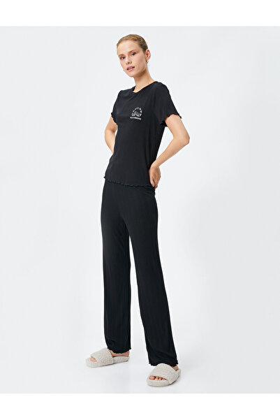Koton Pajama Bottoms Straight Leg Modal Blended