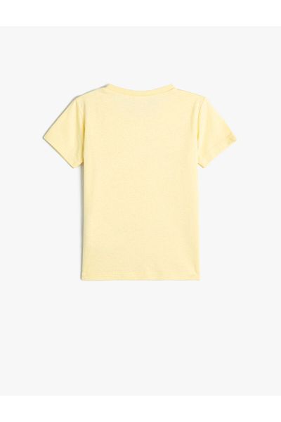 Koton Short Sleeve Cat Printed Crew Neck Cotton T-Shirt