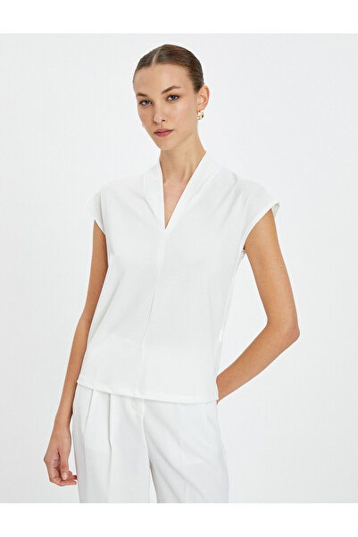 Koton Κοντομάνικη μπλούζα V λαιμόκοψη Basic