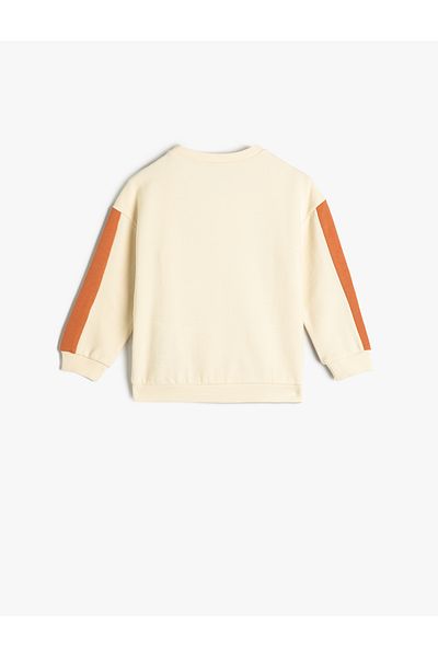 Koton Sweatshirt Long Sleeve Pocket Printed Cotton
