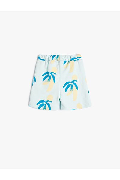 Koton Shorts Tie Waist Pocket Palm Printed