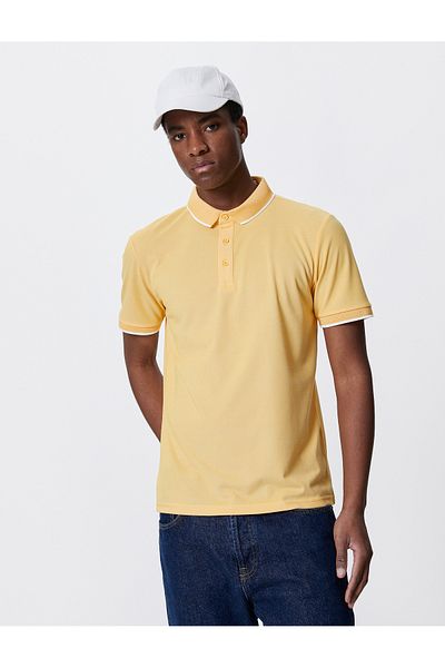 Koton Polo Neck T-Shirt Buttoned Slim Fit Short Sleeve