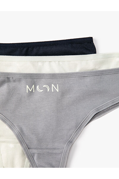 Koton Βραζιλιάνικο εσώρουχο 3'li δεμένο βαμβακερό σύνθημα τυπωμένο