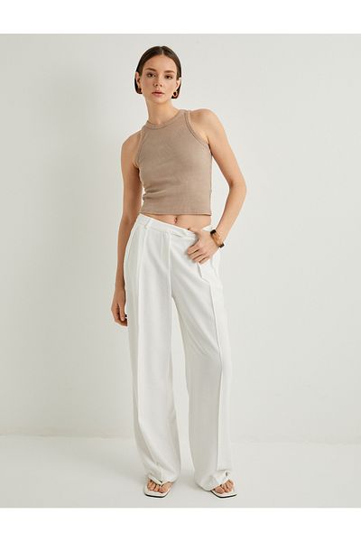 Koton Ribbed Undershirt Halter Neck Slim Fit Cotton