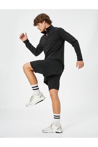 Koton Leggings Sports Shorts with Elastic Waist Slogan Detail