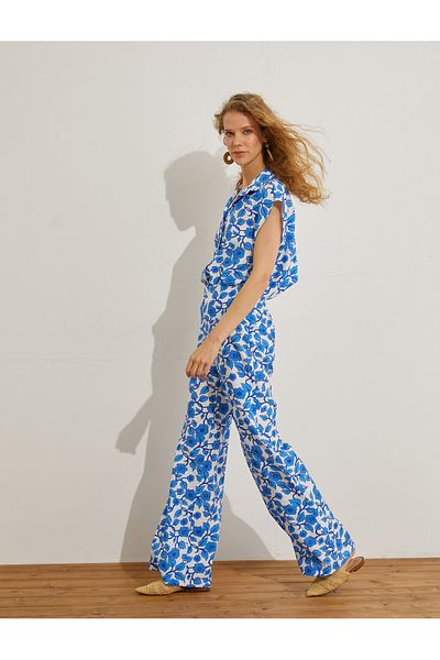 Koton Casual Trousers Floral Wide Leg