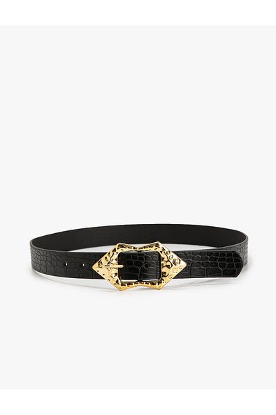 Koton Faux Leather Belt - Metal Buckle Detail