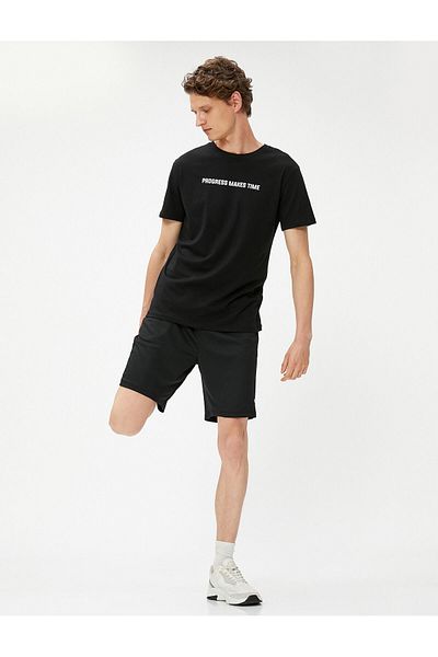 Koton Αθλητικό T-Shirt Cotton Crew Neck - Εκτυπωμένο σύνθημα