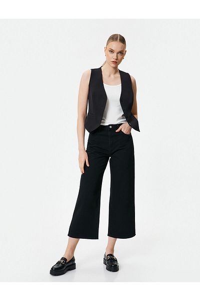 Koton Extra Wide Short Leg Jeans Standard Waist - Bianca Crop Jean