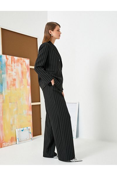 Koton Palazzo Trousers Wide Leg High Waist Pocket