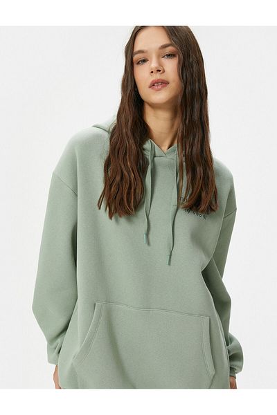 Koton Hooded Sweatshirt Back Printed Comfortable Fit Long Sleeve