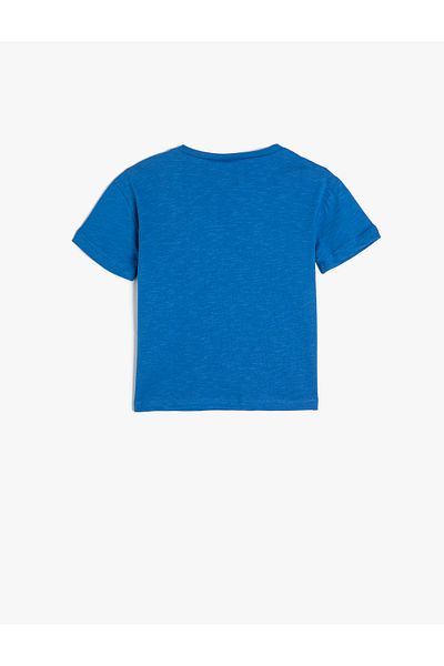 Koton Tricou cu mânecă scurtă imprimat cu tematică sportivă Italia - Gât crew