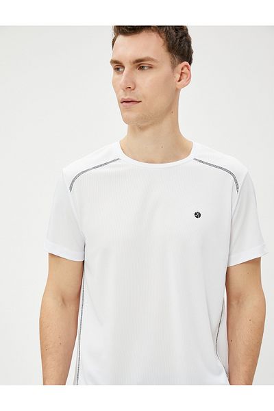 Koton Sports T-Shirt with Stitching Detail Crew Neck Short Sleeve