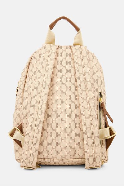 Halston Women Allover Print Backpack 27 L x 11 W x 32 H cm, Brown Combo