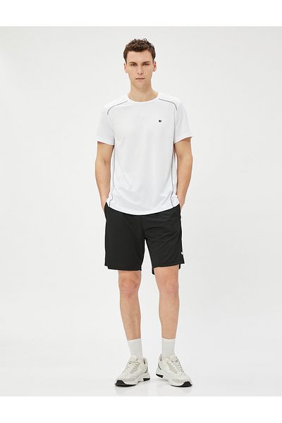 Koton Sports T-Shirt with Stitching Detail Crew Neck Short Sleeve