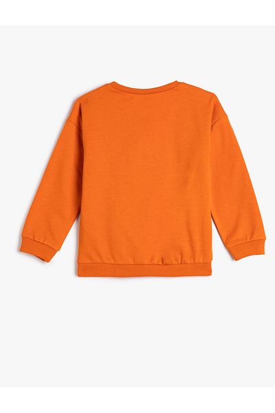 Koton Printed Sweatshirt Rose Gold Crew Neck Cotton