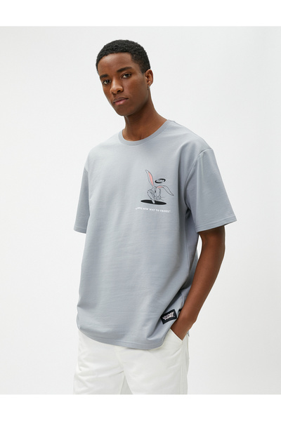 Koton Bugs Bunny T-Shirt mit halben Ärmeln, lizenziert, bedruckt