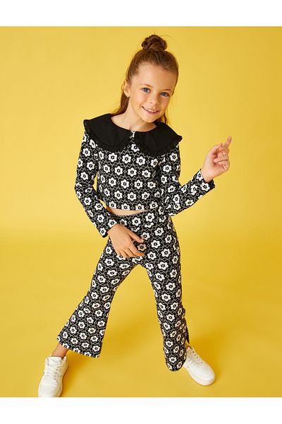 Koton Tricou crop cu mânecă lungă pentru guler pentru bebeluși