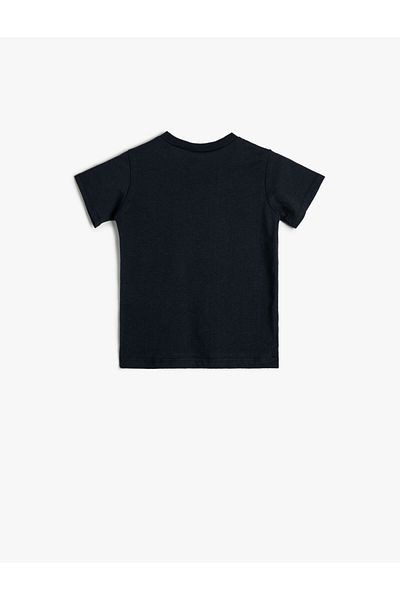Koton T-Shirt Short Sleeve Slogan Printed Crew Neck Cotton