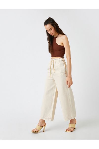 Koton High Waist Culotte Trousers