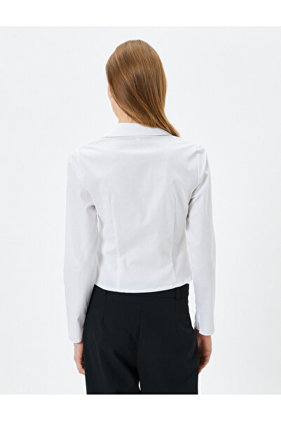 Koton Λευκό γυναικείο μακρυμάνικο πουκάμισο - 4sak60239pw