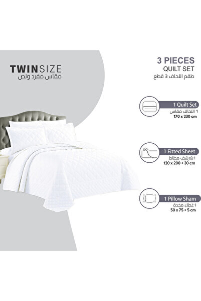 Donetella Quilt Set Single Size- 3-pcs, 170x230 Diamond Quilted Bedding Blanket