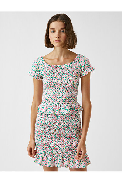 Koton Květinové tričko s volánky