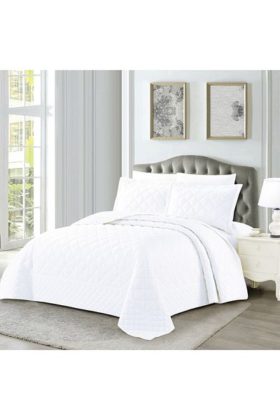 Donetella Quilt Set Single Size- 3-pcs, 170x230 Diamond Quilted Bedding Blanket