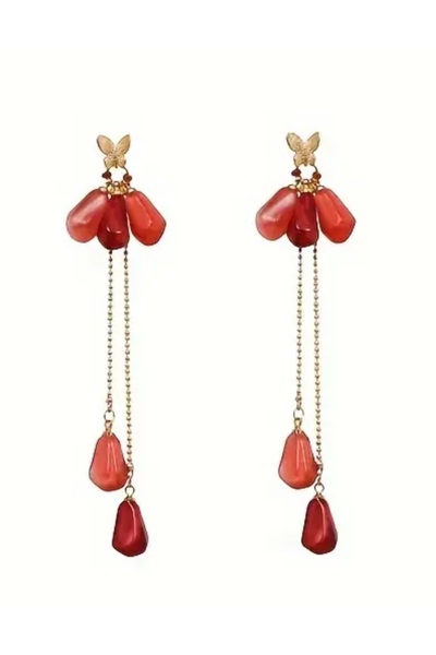 SOUL BY A&B Pomegranate Earrings for New Year - Red Blessings Luck Earrings, New Year Gift