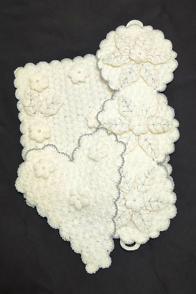 X400 EL ÖRGÜSÜ ÇEYİZLİK GELİN BOHÇASI RENKLİ SİMLİ LİF SETİ ( 3 LÜ TAKIM )