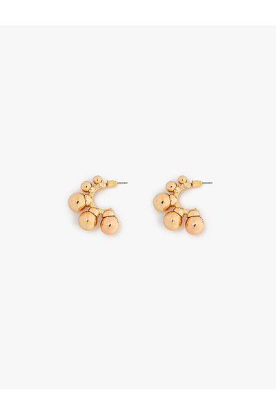 Koton Hoop Earrings Geometric Detailed