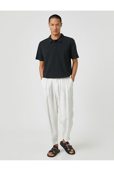 Koton Tricou de bază cu gât polo cu mânecă scurtă cu nasturi
