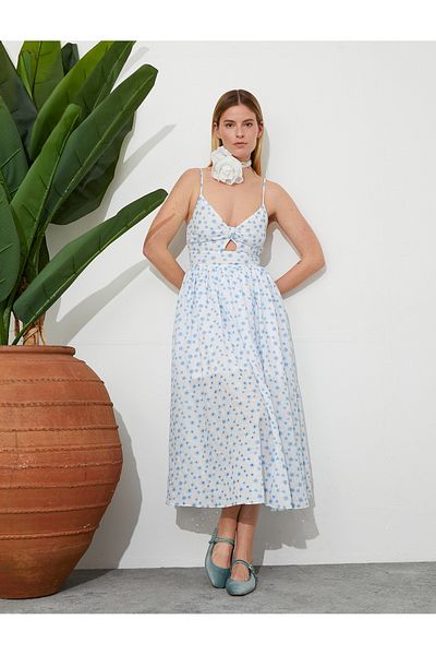Koton Ausgestelltes, ausgestelltes Midikleid mit Trägern