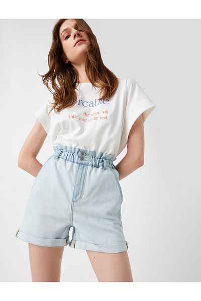 Koton Jeansshorts mit hoher Taille