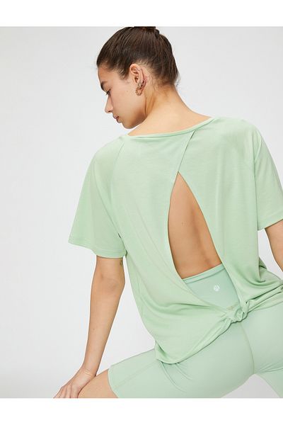 Koton Modal Yoga T-Shirt με λεπτομέρεια παραθύρου