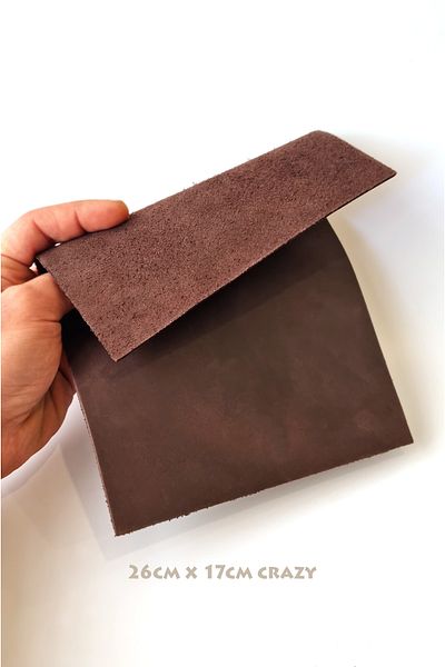 bouscrab Bitter Brown Craz Horse Δερμάτινο Τεμάχιο - 26cmX17cm