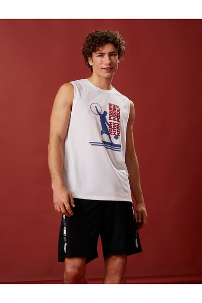 Koton Athlete Tank Top Basketball Bedruckter Rundhalsausschnitt Atmungsaktiver Stoff