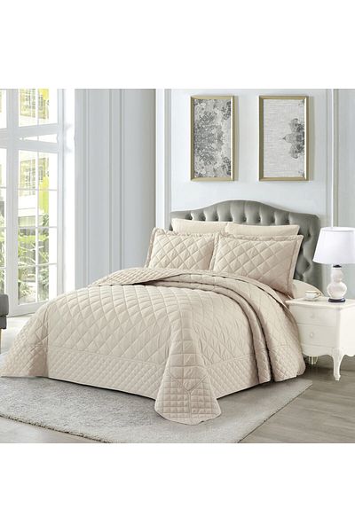 Donetella Quilt Set Single Size- 3-pcs, 170x230 Diamond Quilted Bedding Blanket