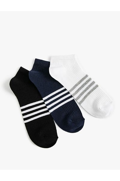 Koton Striped 3-Piece Booties Socks Set Multicolored