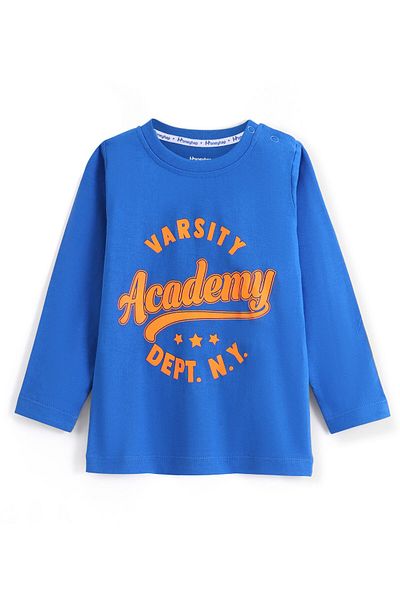 Honeyhap 2 Pack Premium Cotton Full Sleeves T-Shirt Skateboard & Text Print - Tangerine & Daphne