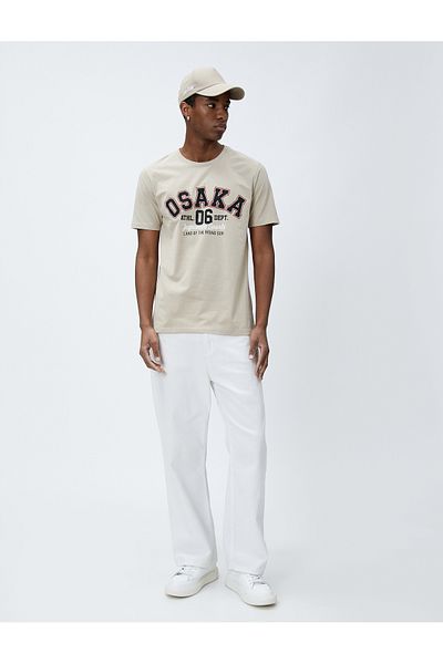 Koton College T-Shirt Printed Crew Neck Short Sleeve Cotton